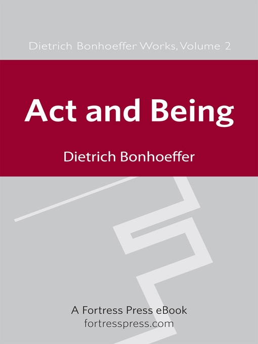 Title details for Act and Being by Dietrich Bonhoeffer - Available